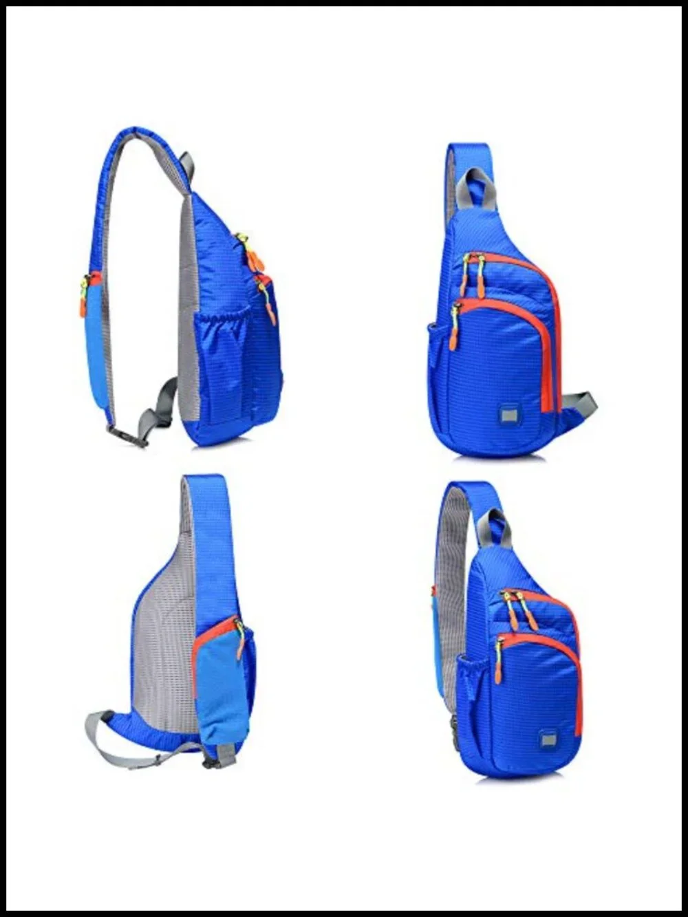 Unisex Water Resistant Nylon Sling Backpack Crossbody Chest Daypack